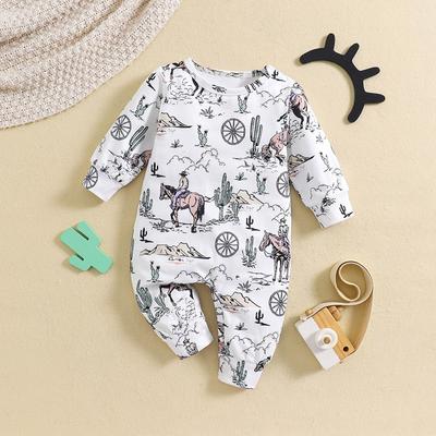 Baby Junge Strampler mit Cowboy-Muster Langarm