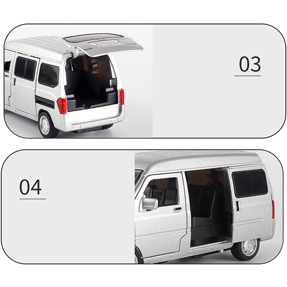 Modele de vehicule la scară 1/32 pentru litera inițială WULING Fan MPV Model metalic de mașină Sunete și lumină Trage înapoi Jucărie Cadou sofisticat