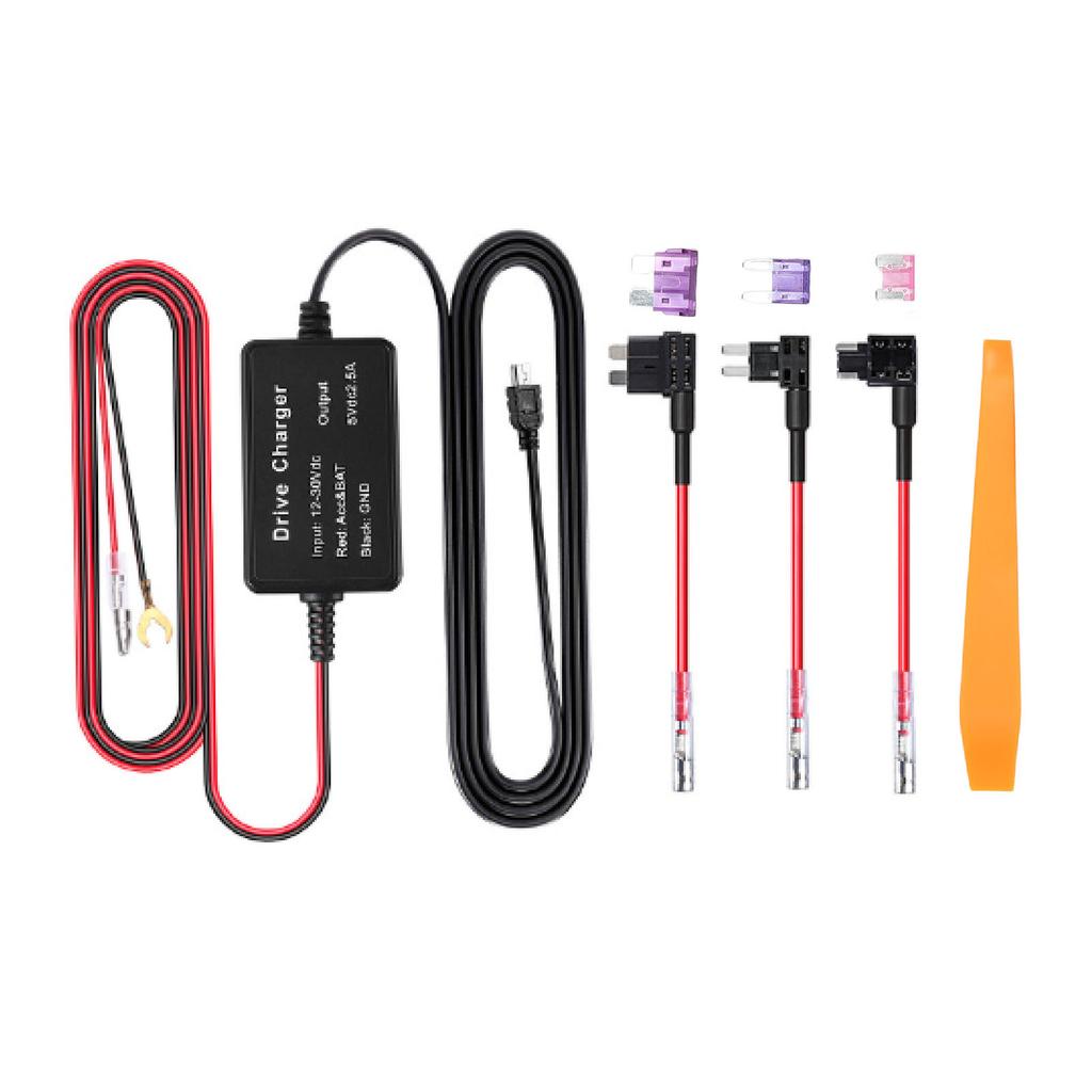 Dash Cam Hardwire Kit MINI USB Adapter High Security 12V‑30V To 5V Widely for Mirror Cam GPS Navigator Radar Detector