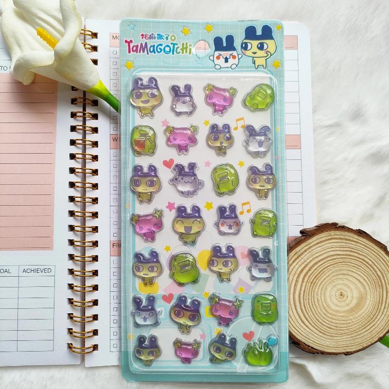 New Tamagotchi 3D Cartoon Relief Fun Stickers - Resin Stickers, Suitable for DIY Decoration by Children and Girls
