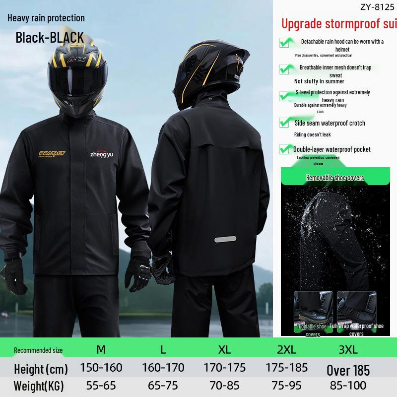 Heavy-Duty Split Raincoat & Pants Set for Motorcycle Riders