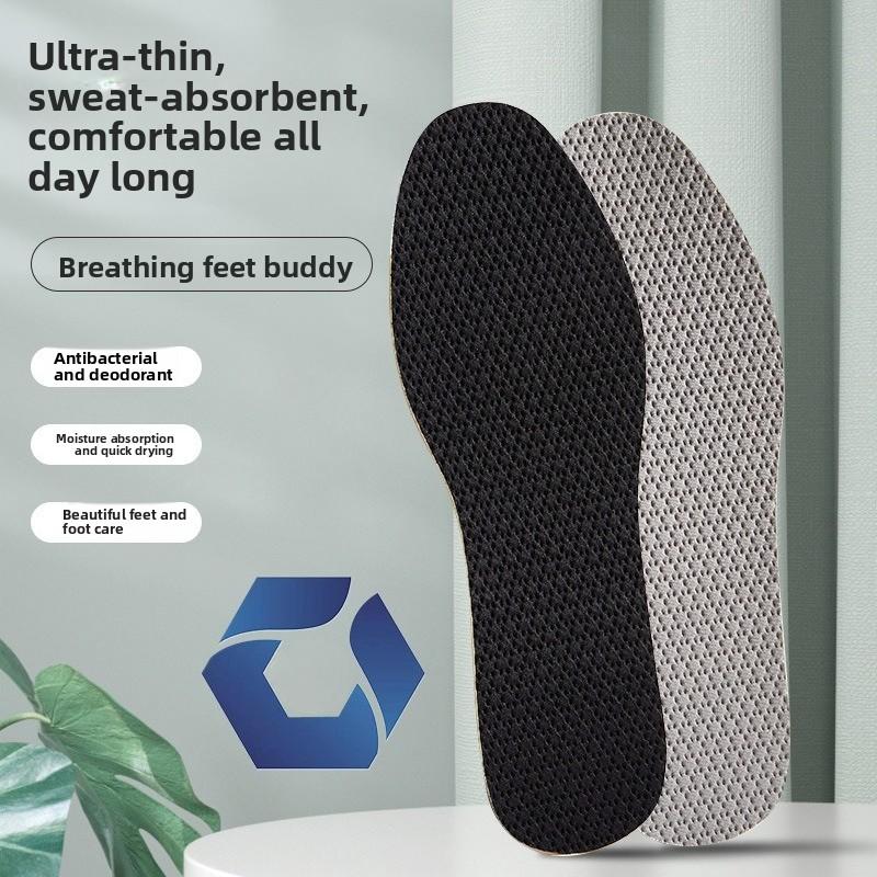 Summer Shoe Inserts For Men Women Breathable Deodorant Sweat Absorbent Ultra Soft Trimmable Barefoot Wear No‑Sock Sports