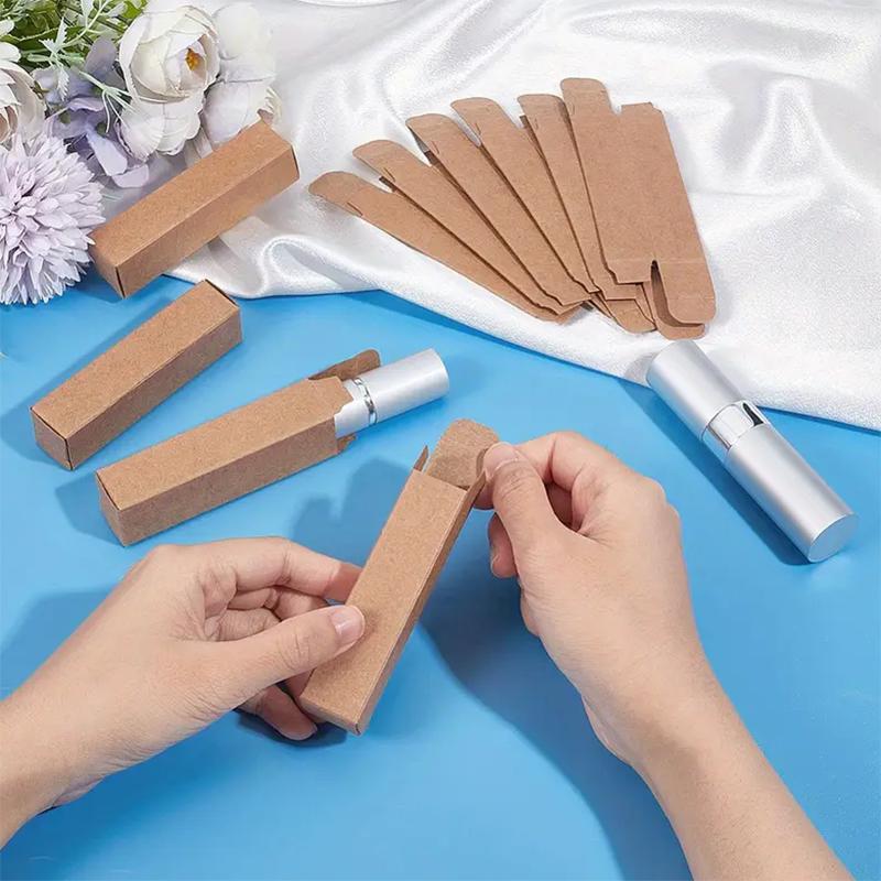 WTEMPO Rectangle Kraft Paper Gift Boxes Suitable for Jewelry Lip Balm Lipstick Small Long Presents Packaging and Shipping Cases