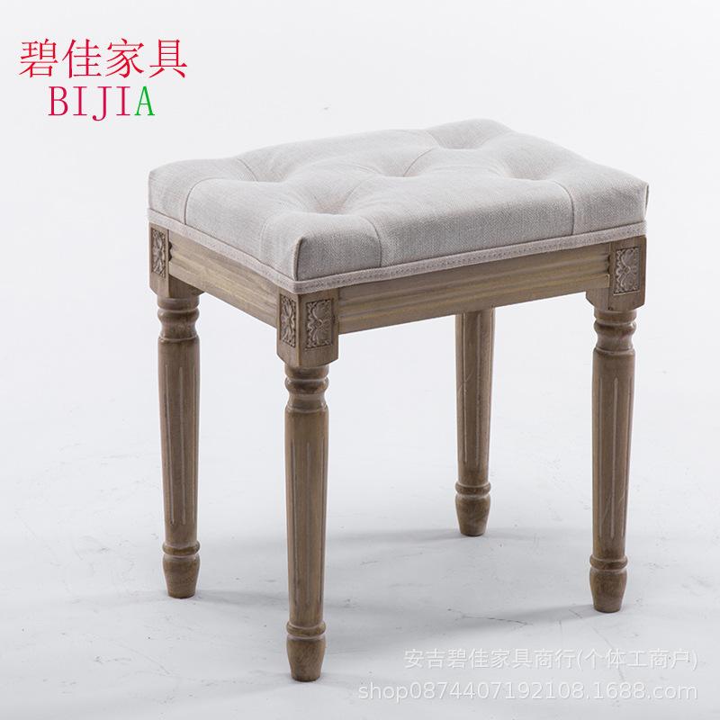 Европейская скамья для прихожей из каучукового дерева Винтажная скамья для обуви Роскошное резное сиденье-туалетный столик Элегантная прикроватная скамья белый 23790₽