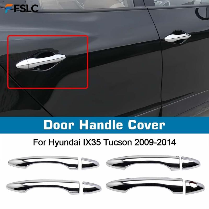 Car Decoration Door Handle Cover For Hyundai IX35 Tucson 2009 2010 2011 2012 2013 2014  New Chrome Car Trim Sticker Styling