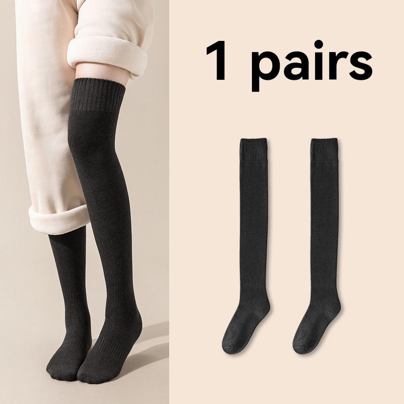 Women Soft Wool Long Socks Autumn Winter Cashmere Solid Knitted Stocking Skinny Casual Knee High Warm Thicken Girls Socks Medias