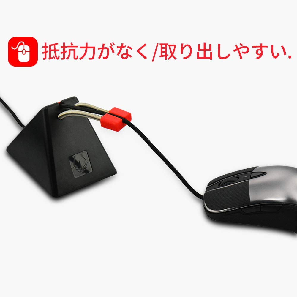 Hotline Games Mouse Bungee Gaming Mouse Cord Management Bungee Mouse Cord Holder for Thick Cables Japanese Distributor [Official Warranty] (White)