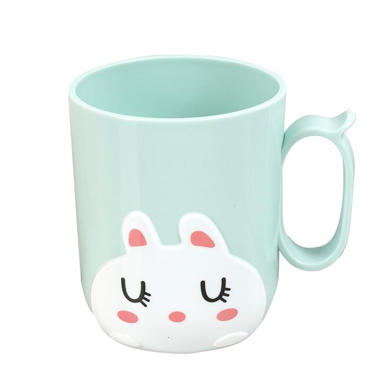 

Cute Cartoon Bathroom Tumbler Cups, Unbreakable Reusable Toothbrush Holders, Plastic Household Drinking Cups 300ml зелений
