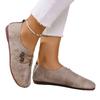 Large Size Flat-bottomed Casual Single Shoes, European, American Spring and Autumn New Flat-bottomed Round Head Shallow Mouth Doudou Single Shoes
