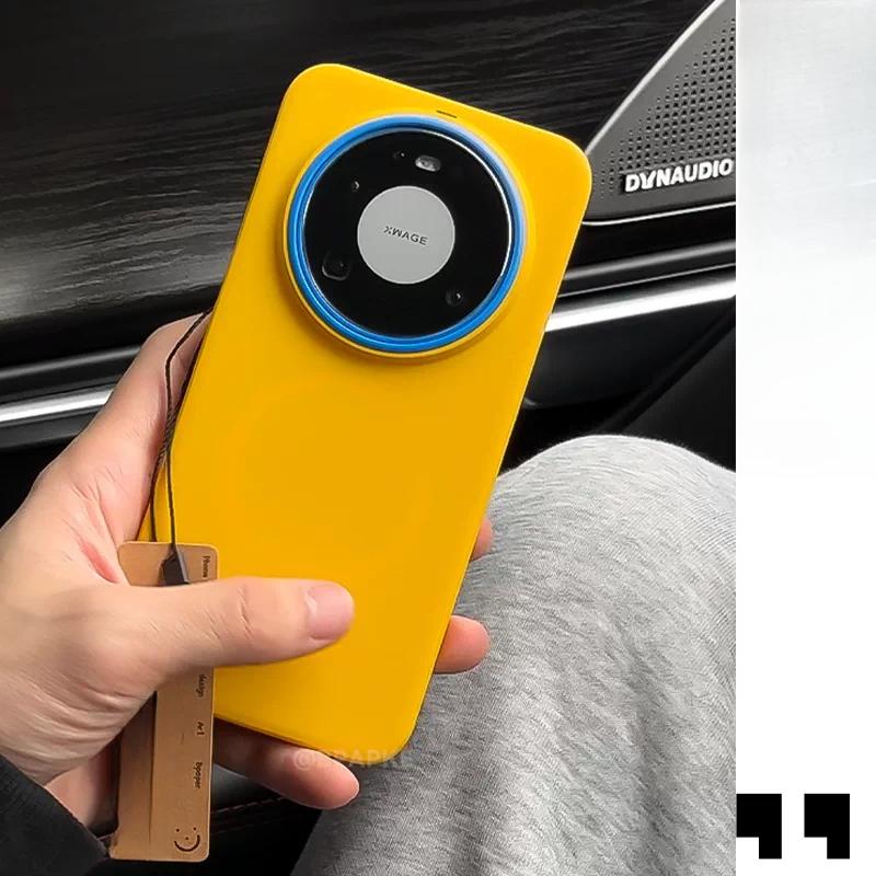 Чехол для Huawei Mate 80 Pro Max Новый Премиальный Матовый Для Magsafe Магнитный Противоударный Защитный Чехол для Телефона Для Huawei Mate 80Pro Корпус Huawei Mate 80 жёлтый
