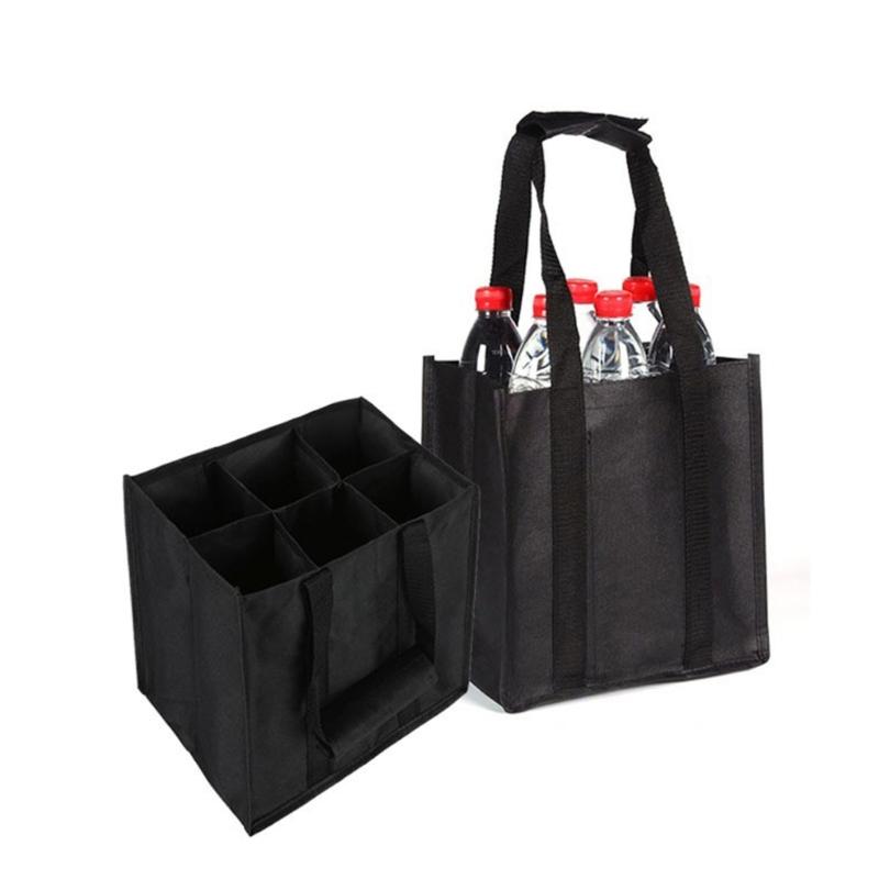 Unzerbrechliche 6 Flaschenträger Tasche Umweltfreundliches Vlies Ergonomischer Griff Getränketräger Tasche für Reise Lagerung