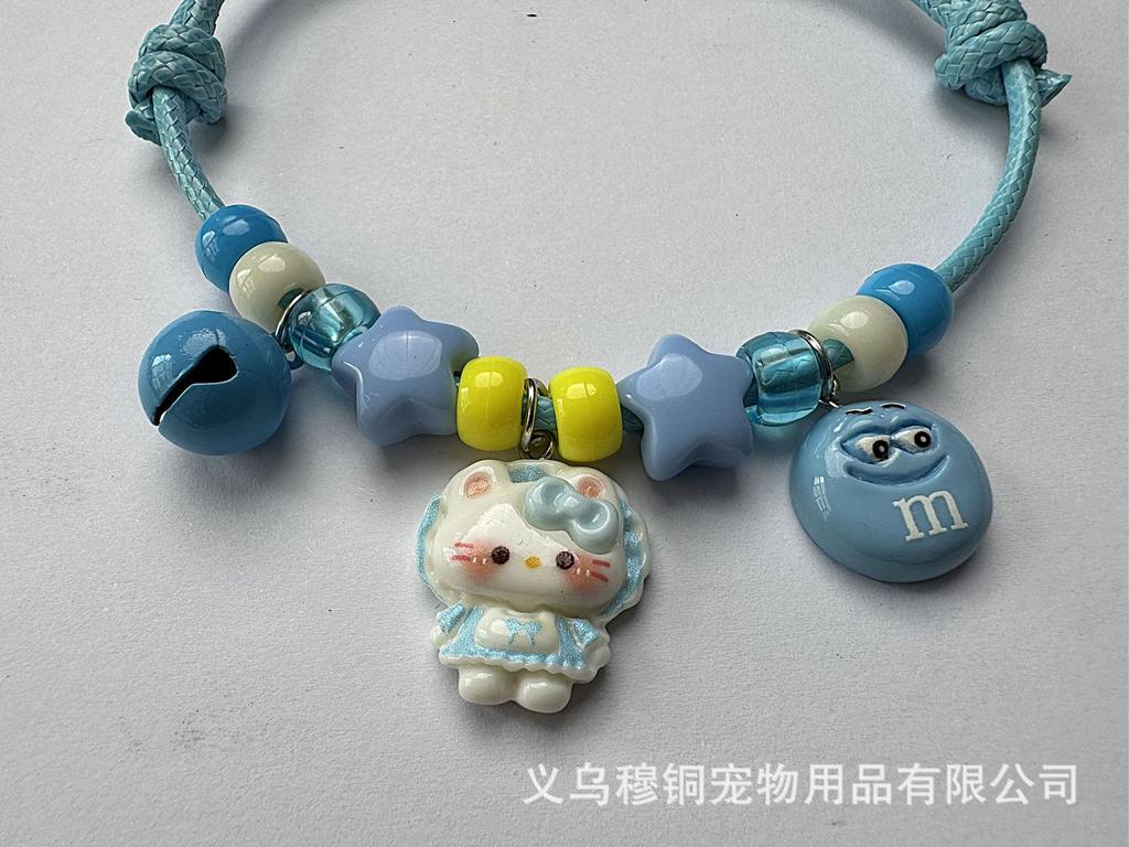 DIY Flea and Tick Collar for Cats Dogs Handwoven Pet Necklace Cute Minimalist Bell Adjustable Anti-Choke Safe