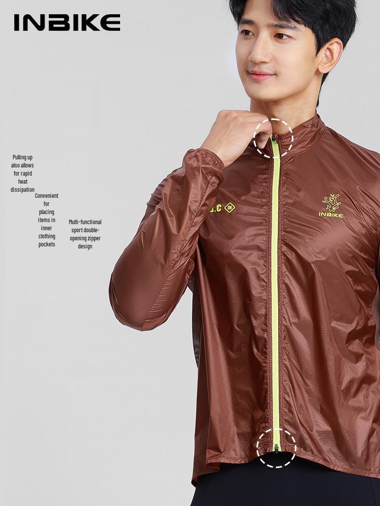 INBIKE Men's Lightweight Windproof Cycling Jacket for Autumn/Winter - Breathable, Portable Long Sleeve Windbreaker