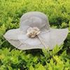Summer Sun Hat Female Sunscreen Linen Fisherman Hat Sun Hat Beach Hat Travel Wild Flower Straw Hat Beach Seaside Vacation Travel Sun Protection Hat