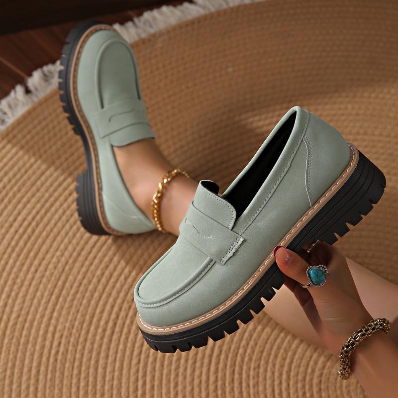 New Spring and Autumn Large Size Casual Scrub Women's Shoes Thick Heel Platform Retro