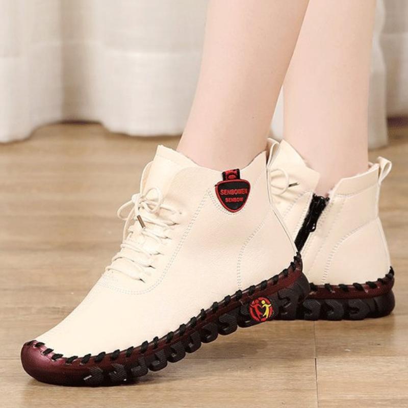 

Кожаная женская обувь. Новинка 2024 года. Женская повседневная обувь на мягкой подошве с говяжьим сухожилием. Легкая нескользящая женская обувь. 35 белый