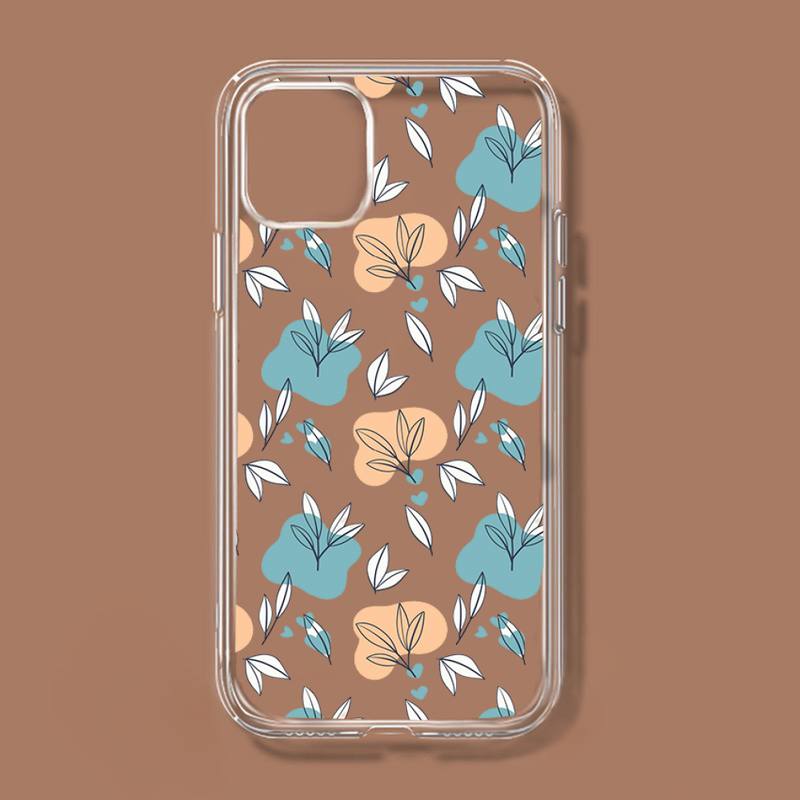 Flower Bud pattern Phone Case Transparent soft For iphone 11 13 12 14 x xs xr pro max mini plus