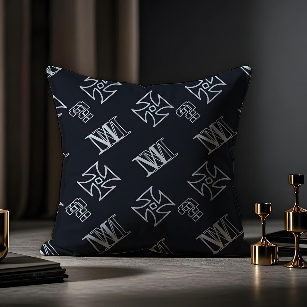 Alphabet Texture Cushion Cover Anti-dustmite Pillowcase Invisible Zipper Silky Short Plush Sofa Cushion Cover