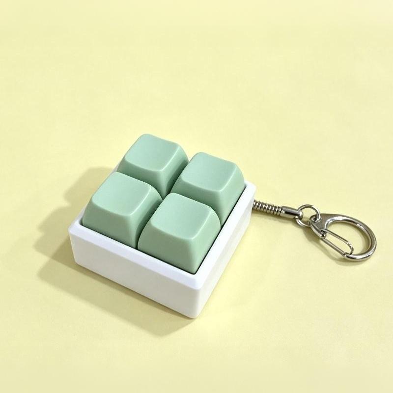 Mini 4 Keys Mechanical Keyboard Fidget Keychain Satisfying Click Sound Unique Gift for Keyboard Enthusiasts Friends