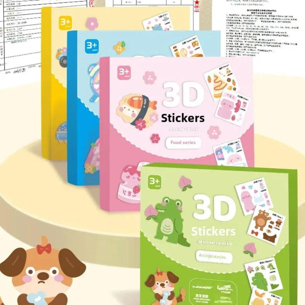 Paper DIY Paste Material Kit Educational Toys Animals Sticker Book  Birthday Gift