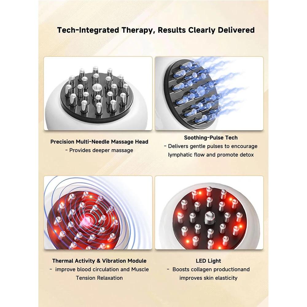 Shaping Massage Brush Meridian Comb With Infrared Heating Lymphatic Drainage Massager Anti Fat Quality Relief Back Pain