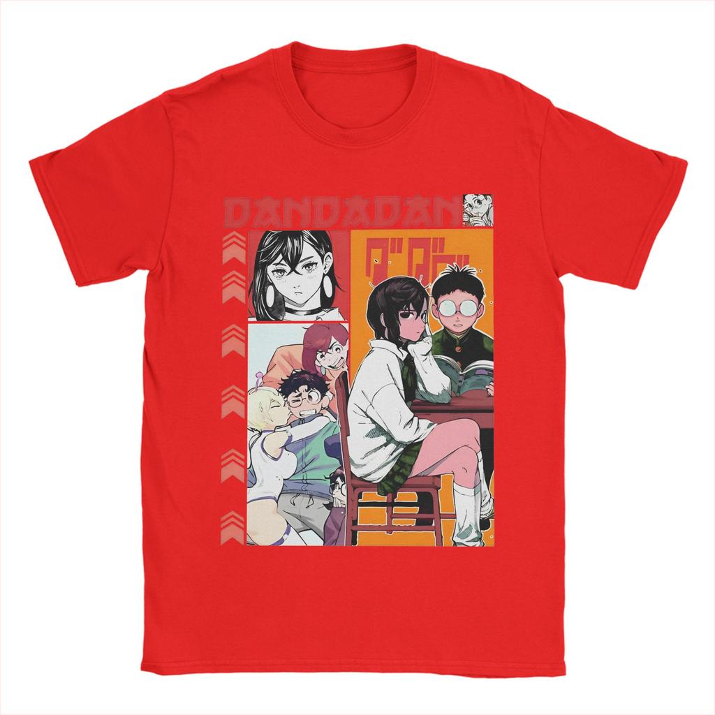 Men Women's Dandadan Ken Takakura Momo Ayase T Shirts Anime 100% Cotton Tops Novelty Short Sleeve Crew Neck Tees Graphic T-Shirt