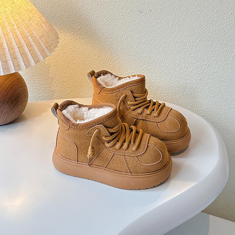 

2025 Winter Plush Thickened Children s Snow Boots - Warm, Versatile, Non-slip, Soft Sole Cotton Shoes Size 29 / Length 17.8cm верблюд