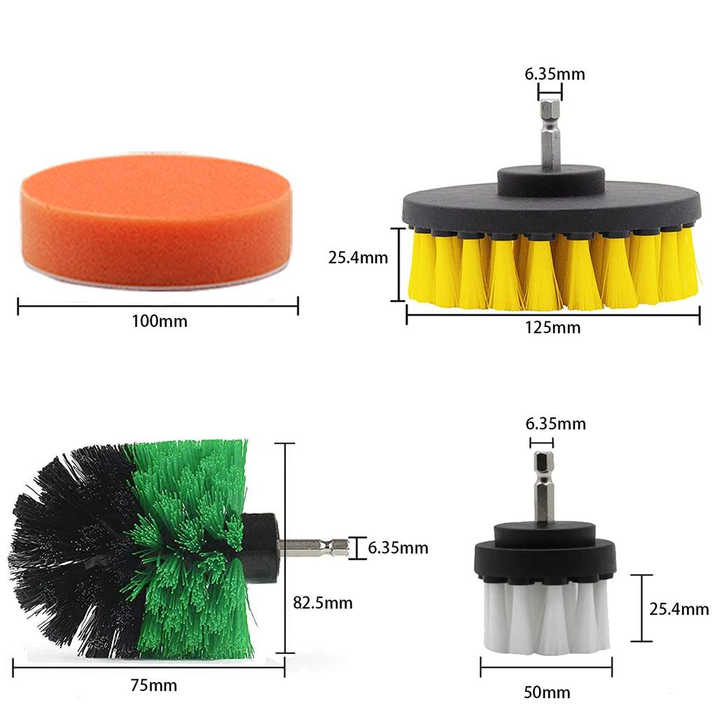 Electric Drill Brush Set GOH DODD Polisher Buff Car Wash Brush Electric Cleaning Rotating Brush Sponge Buff with Attachments Tire Motorcycle Cleaning