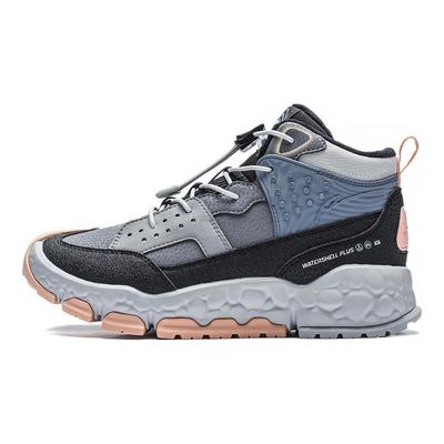 Li Ning Kids Yunding 2.0 Fleece Warm Shock Absorbing Wear Resistant Rebound Mid Top Outdoor Shoes Kids Shoes Gray YKET002-32