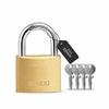 50mm Solid Brass Padlock | Lock for Main Doors, Home, Luggage, Cabinets, Lockers, Toolboxes | 4 Brass Keys