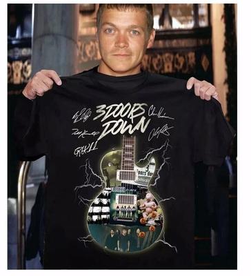 3 Doors Down Band Signatures - CONCERT MUSIC Black Shirt S-2XL Unisex T-Shirt