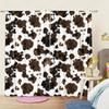 2 pieces - Textured cow spot pattern printed curtains   window decorations   home decorations   room decorations