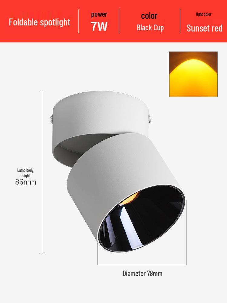 Adjustable Surface-Mounted Spotlight for Home and Shop Lighting