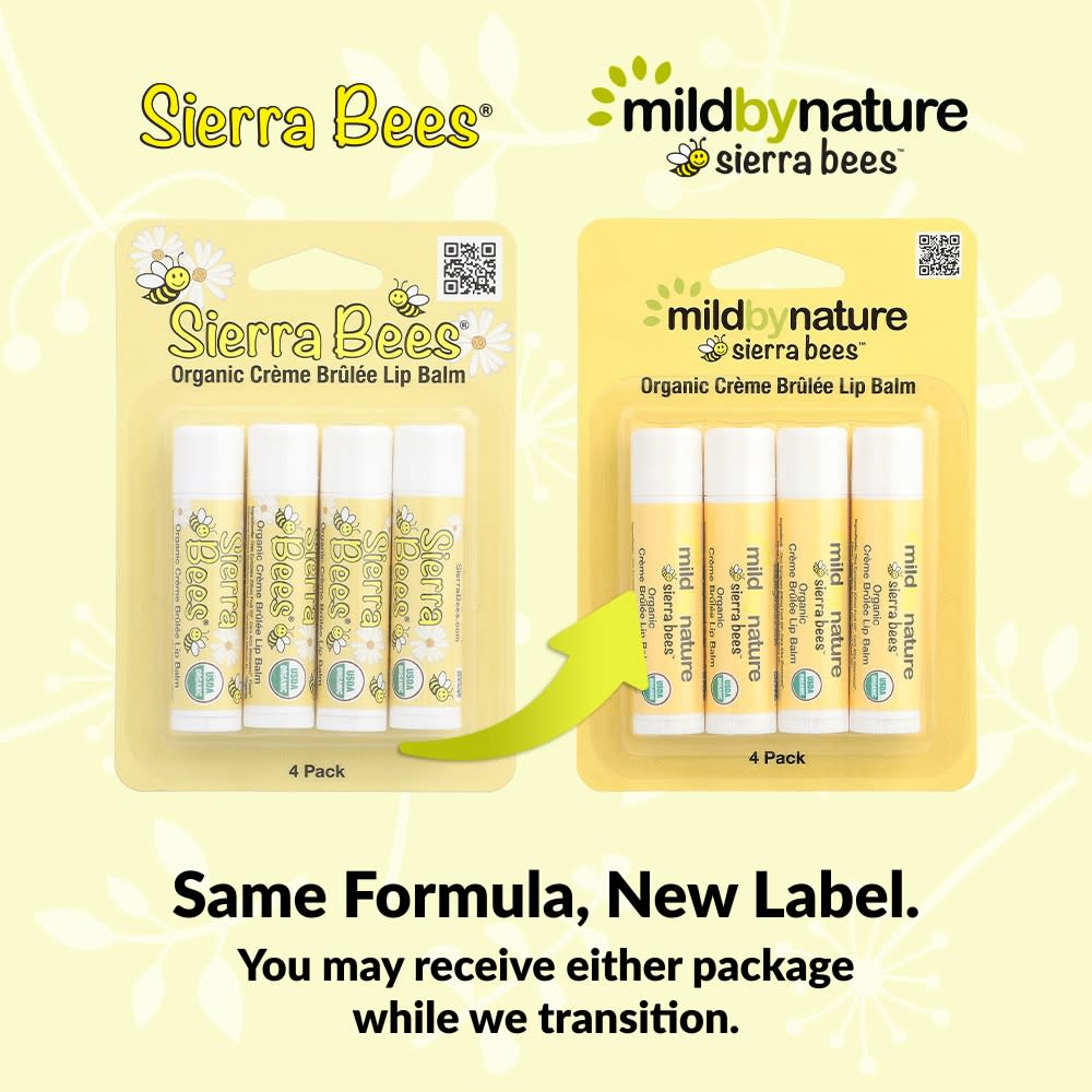 Mild By Nature, Sierra Bees™, Organic Lip Balm, Crème Brûlée, 4 Pack, 4.25 g (0.15 oz) Each