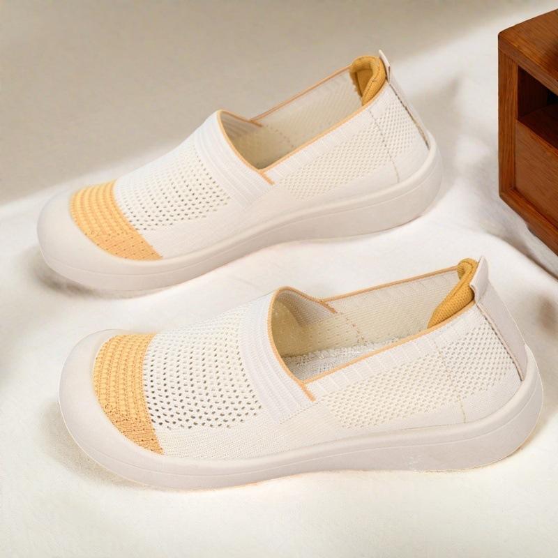 

Женские туфли на низком плоском каблуке, нескользящие, дышащие, с мягкой подошвой, из сетки fly-knit, лоферы, закрывающие стопу, повседневные туфли для весны и осени 36