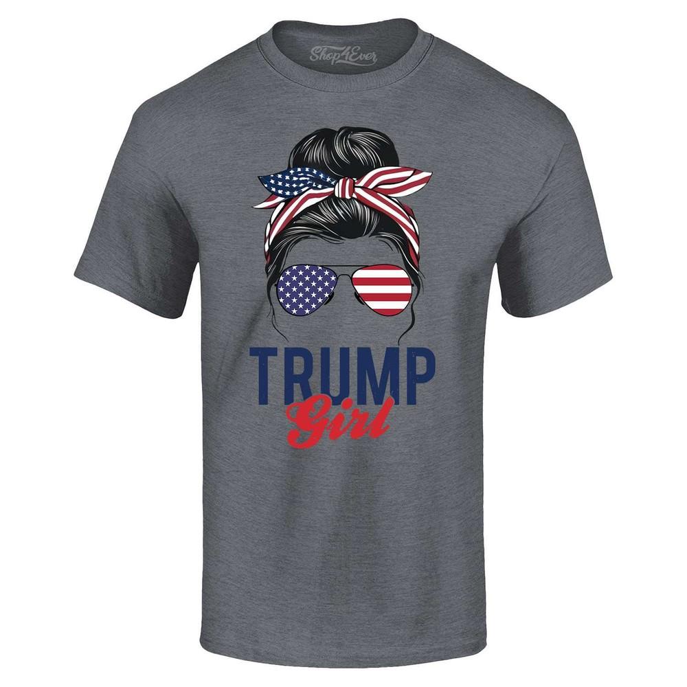 

I m A Trump Girl T-shirt American Flag Bandana Sunglasses Shirt XL