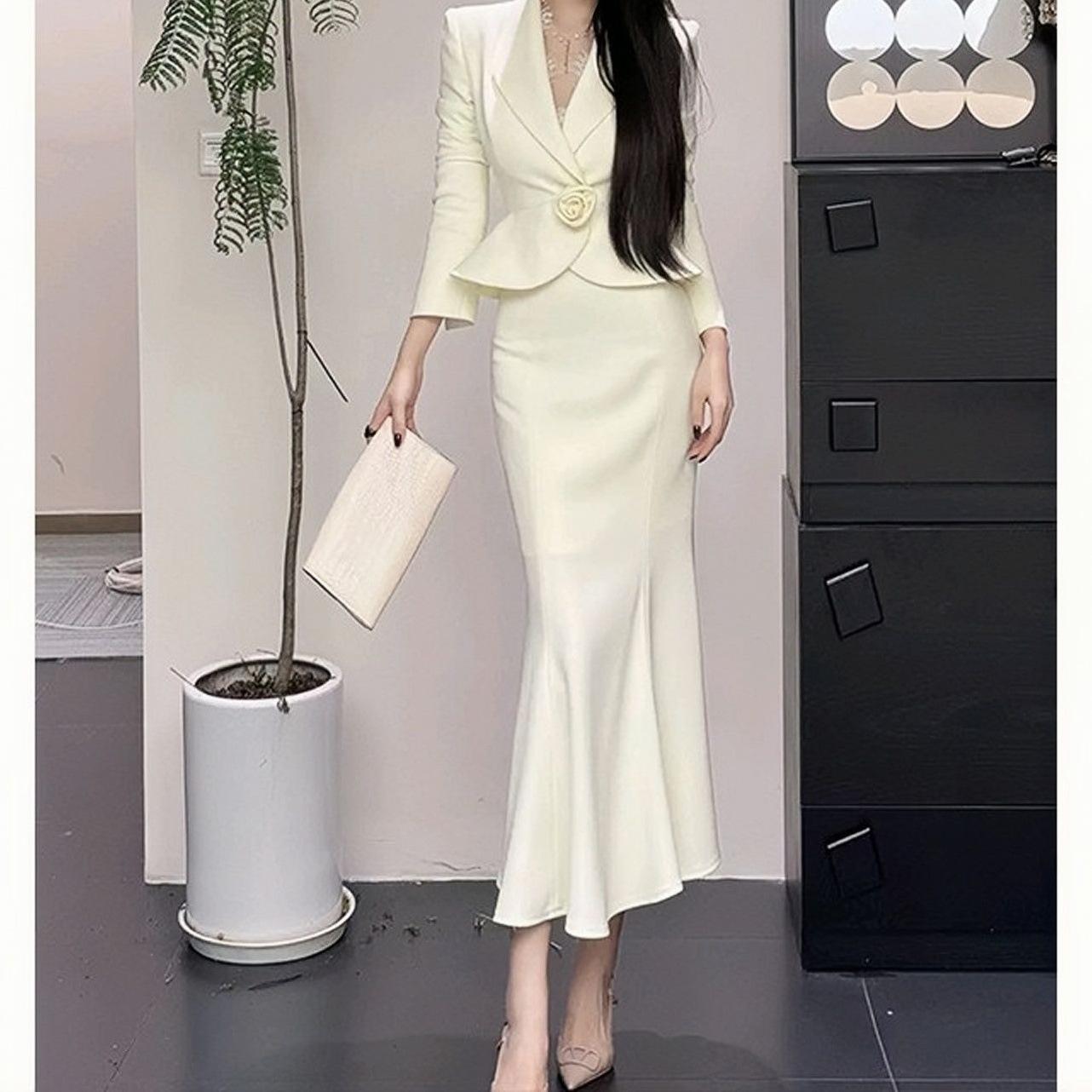 Fashion temperament elegant suit top women s spring and autumn 2026 new high-end skirt two-piece suit S