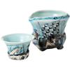 Sake Tokkuri and Sake Cup Diameter X X Height Blue and White for Hot and Cold Mino Made In Japan Ale-net Set, Set, 10.5 9.5 8.5cm, 260cc, Porcelain,