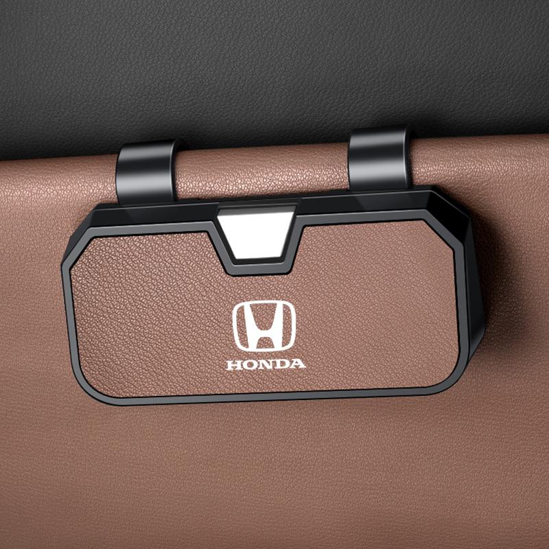 

Car Logo Sun Visor Glasses Box Sunglasses Clip Card Ticket Holder For Honda Civic Fit Accord CRV Spirior Odyssey CITY Envix Jade