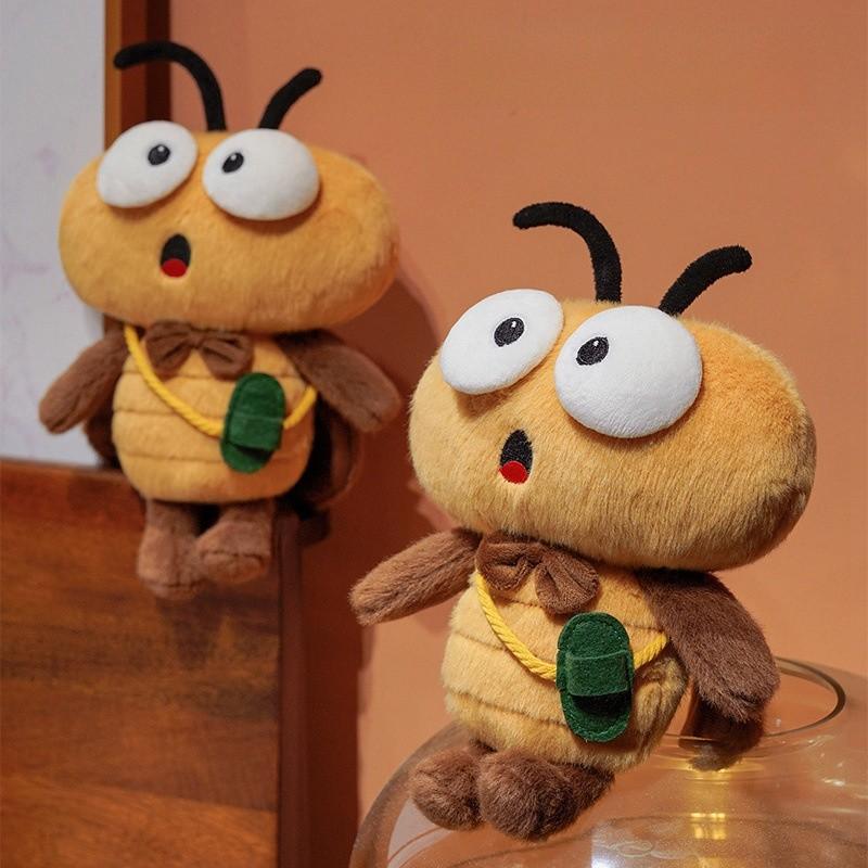 Cartoon Cute Cockroach With Bow Tie Slippers Plush Toy For Gift Birthday