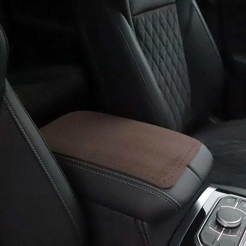 Wildleder Auto Armlehnenmatte Universal Innenraum Auto Armlehnenbox Matten Staubdicht Wasserdicht Kissenbezug Armlehnenschutz