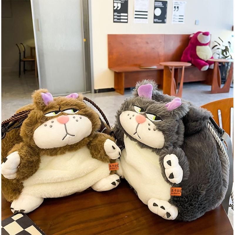2023 New Creative Road Xifa Cat Shoulder Bag Adorable And Funny Cartoon Plush Toy Crossbody Bag
