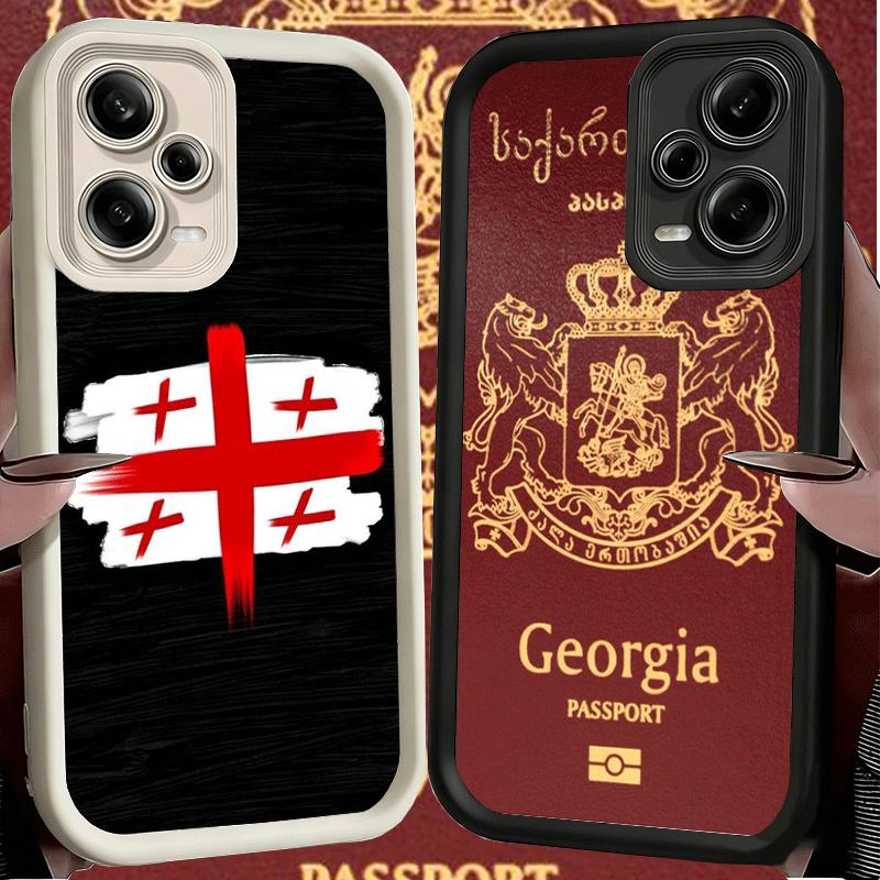 Phone Case for Xiaomi Redmi Note 15 14 13 Pro Plus Georgia Passport Flag Shell 12S 11 11S 11T 5G 14S Soft Silicone Funda