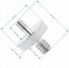 Adapter connector photographic screw 1/4" - M4 tripod male adapter