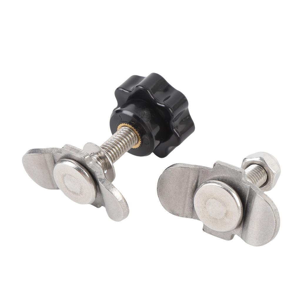 L Track Tie Down Fittings M8x35mm Stainless Steel Double Lug Threaded Stud Nut Kit for Truck Bed Trailer Cargo Control