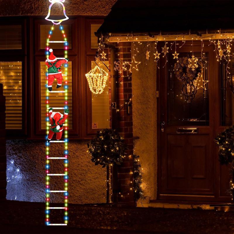 LED Santa Climbing Ladder Christmas Tree String Lights