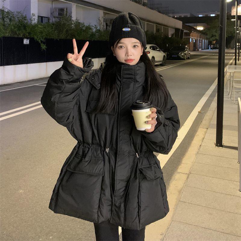 

Женская зимняя куртка больших размеров в гонконгском стиле со свободной талией, куртка средней длины 2XL