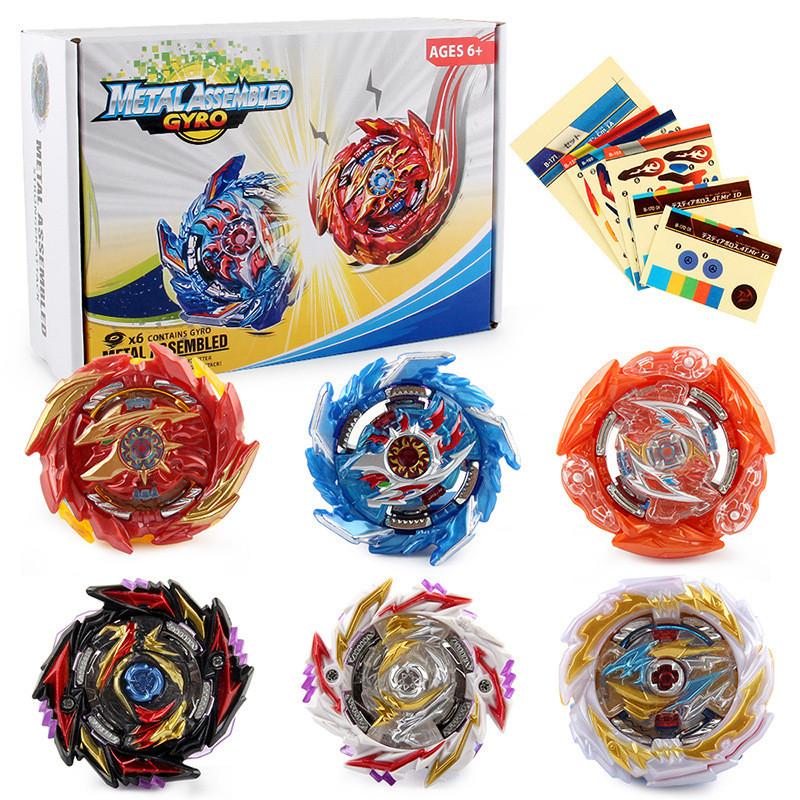 Exciting Xd168-37a Spinning Top Toy Set With Six Colorful Tops And Launchers For Endless Fun