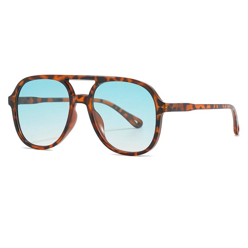 Unisex Fashionable Double Beam Sunglasses Outdoor Sports Fishing Driving Sun Shade Sun Glasses Large Frame Ellipse Goggle