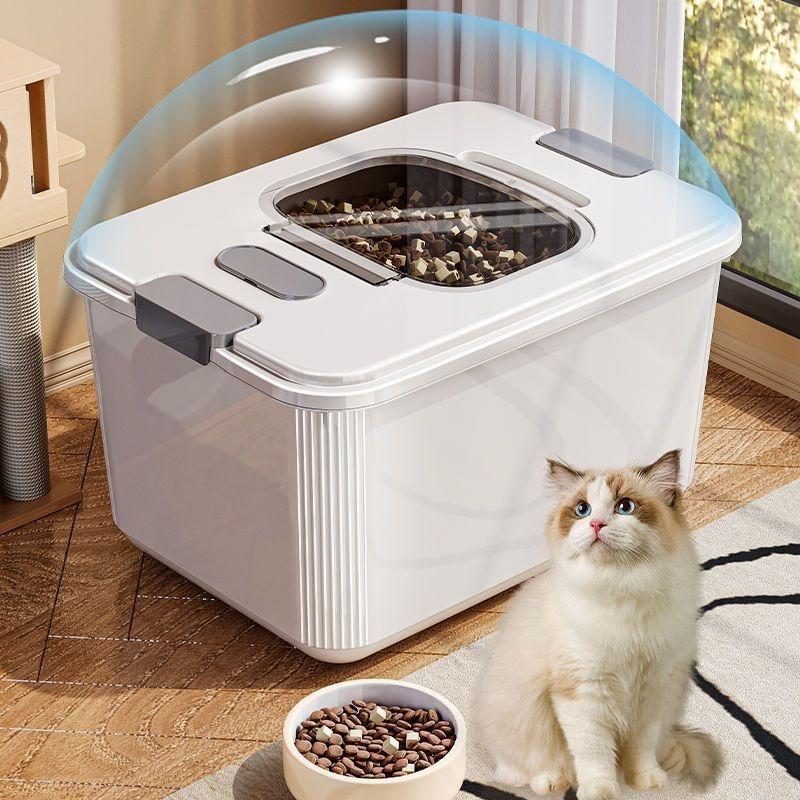 Large Capacity Pet Food Storage Container Airtight Moisture Proof Thickened Cat Dog Dry Food Bin For Home Use Durable Kitchen
